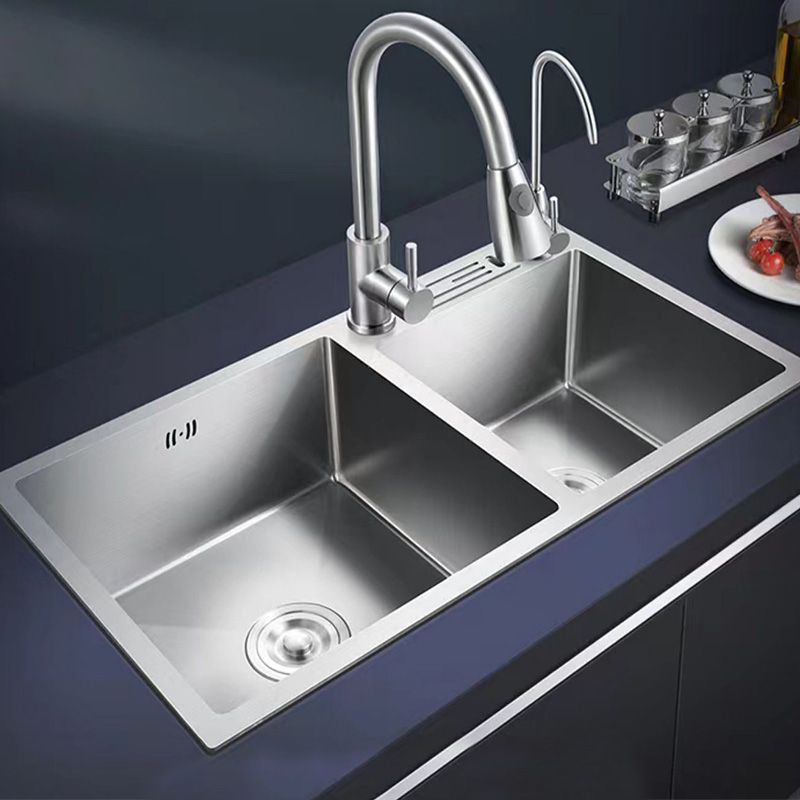 Contemporary Style Kitchen Sink Soundproof Detail Kitchen Sink with Basket Strainer Clearhalo 'Home Improvement' 'home_improvement' 'home_improvement_kitchen_sinks' 'Kitchen Remodel & Kitchen Fixtures' 'Kitchen Sinks & Faucet Components' 'Kitchen Sinks' 'kitchen_sinks' 1200x1200_be75f24b-4454-4efe-9d65-763f24586c17
