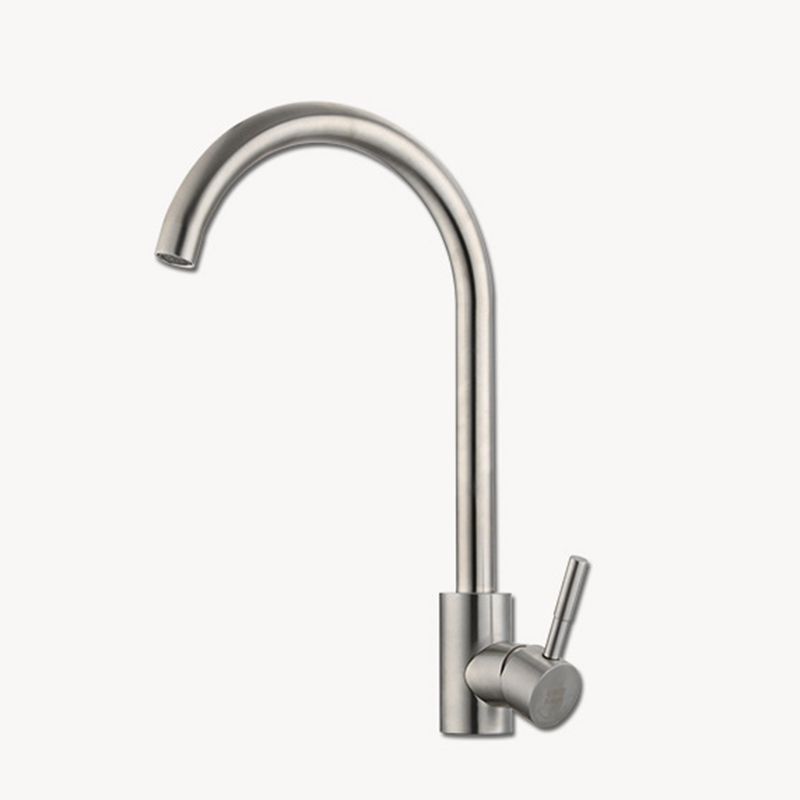 Contemporary Single Handle Kitchen Faucet 1-Hold Water Filler Clearhalo 'Home Improvement' 'home_improvement' 'home_improvement_kitchen_faucets' 'Kitchen Faucets' 'Kitchen Remodel & Kitchen Fixtures' 'Kitchen Sinks & Faucet Components' 'kitchen_faucets' 1200x1200_be763bfc-37e6-4e92-b050-8c98928a0a34