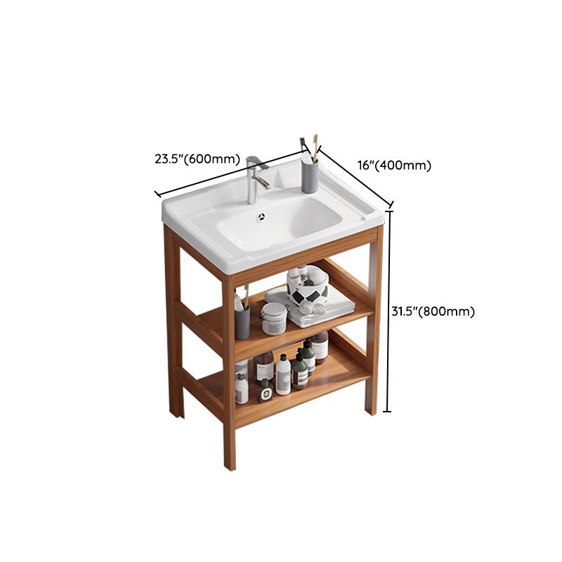 Rectangle Vanity Set Metal Frame Mirror Freestanding 2 Doors Single Sink Bath Vanity Clearhalo 'Bathroom Remodel & Bathroom Fixtures' 'Bathroom Vanities' 'bathroom_vanities' 'Home Improvement' 'home_improvement' 'home_improvement_bathroom_vanities' 1200x1200_be76e8c7-fa54-4779-8967-e714ed6e6506