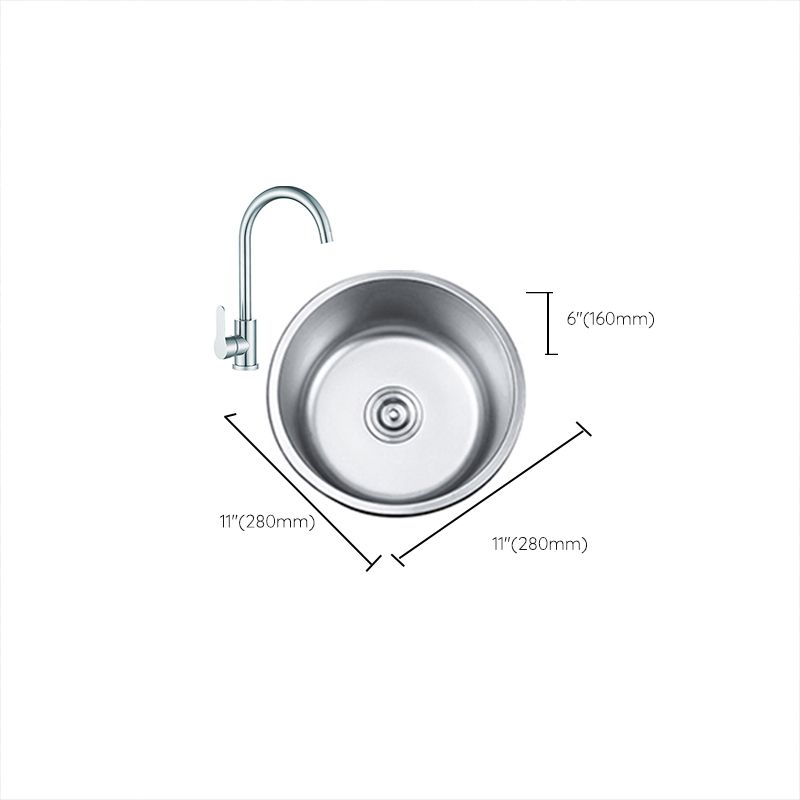 Round Single Bowl Kitchen Sink Stainless Steel Sink with Drain Strainer Kit Clearhalo 'Home Improvement' 'home_improvement' 'home_improvement_kitchen_sinks' 'Kitchen Remodel & Kitchen Fixtures' 'Kitchen Sinks & Faucet Components' 'Kitchen Sinks' 'kitchen_sinks' 1200x1200_be7c8c5e-264d-4164-96fa-93b71f61d3da