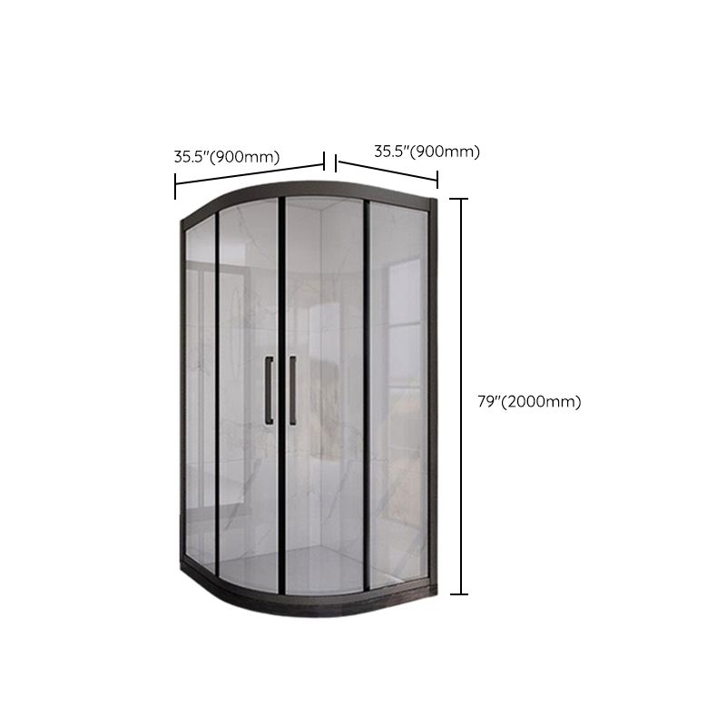 Black 304 Stainless Steel Shower Enclosure Clear Round Shower Stall Clearhalo 'Bathroom Remodel & Bathroom Fixtures' 'Home Improvement' 'home_improvement' 'home_improvement_shower_stalls_enclosures' 'Shower Stalls & Enclosures' 'shower_stalls_enclosures' 'Showers & Bathtubs' 1200x1200_be8a2b41-7c56-4a8b-83ca-c9e285574e4f