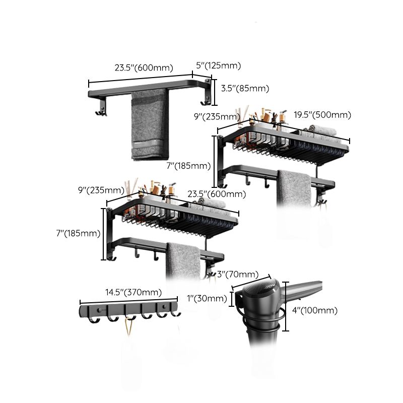 Minimalistic Black Bathroom Accessory Kit Paper Holder Towel Bar Bath Hardware Set Clearhalo 'Bathroom Hardware Sets' 'Bathroom Hardware' 'Bathroom Remodel & Bathroom Fixtures' 'bathroom_hardware_sets' 'Home Improvement' 'home_improvement' 'home_improvement_bathroom_hardware_sets' 1200x1200_bea458e3-b182-4c4e-8591-e0301726d4ee