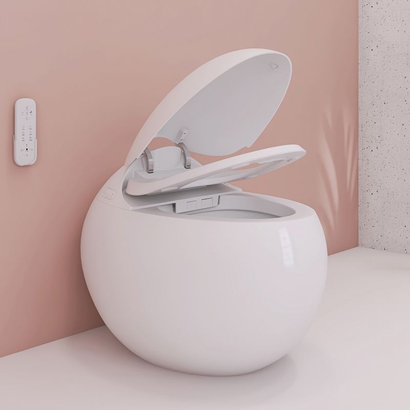 Round Heated Seat Smart Toilet Antimicrobial Foot Sensor Floor Mount Bidet Clearhalo 'Bathroom Remodel & Bathroom Fixtures' 'Bidets' 'Home Improvement' 'home_improvement' 'home_improvement_bidets' 'Toilets & Bidets' 1200x1200_bec2d3d1-46e1-48df-9d07-10bd0ffe4bd7
