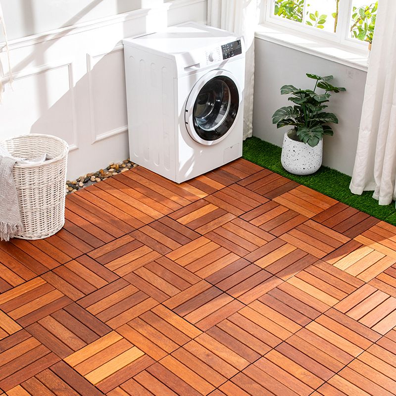 Tradition Smooth Wood Floor Tile Click Lock Teak Wood for Living Room Clearhalo 'Flooring 'Hardwood Flooring' 'hardwood_flooring' 'Home Improvement' 'home_improvement' 'home_improvement_hardwood_flooring' Walls and Ceiling' 1200x1200_bec3903d-d622-4bb0-bc8d-1aa94f234edf