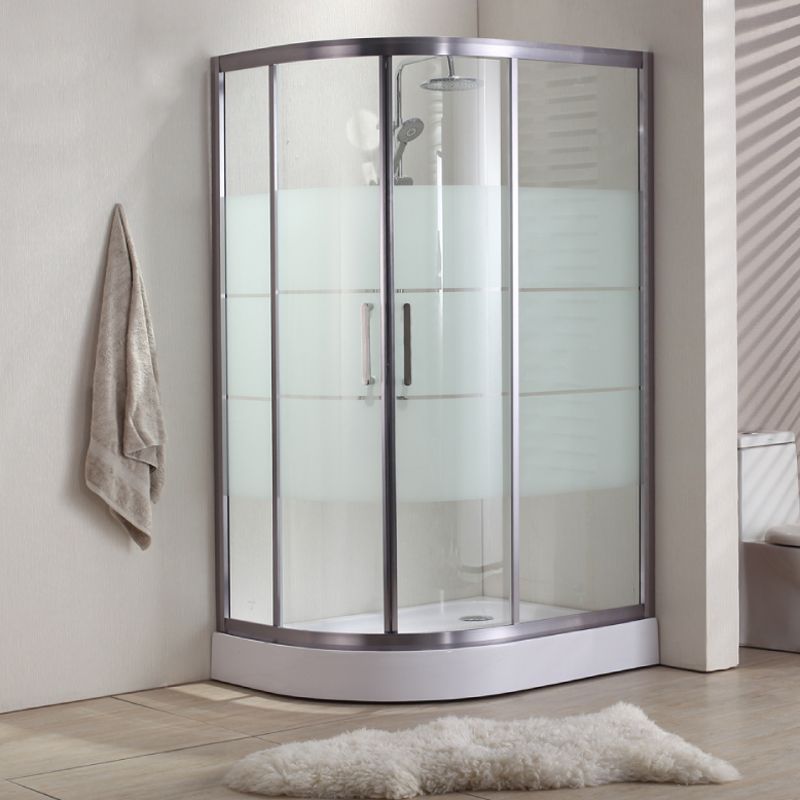 Modern Round Shower Stall Clear Tempered Bathroom Shower Stall Clearhalo 'Bathroom Remodel & Bathroom Fixtures' 'Home Improvement' 'home_improvement' 'home_improvement_shower_stalls_enclosures' 'Shower Stalls & Enclosures' 'shower_stalls_enclosures' 'Showers & Bathtubs' 1200x1200_bedcdde6-6202-463e-8c47-ea61bf342de1
