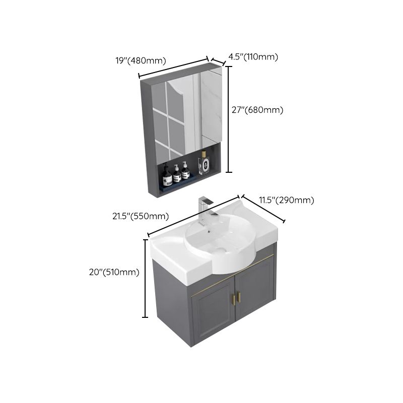 Glam Metal Base Vanity Wall Mount Bath Vanity Set with Soft Close Door Clearhalo 'Bathroom Remodel & Bathroom Fixtures' 'Bathroom Vanities' 'bathroom_vanities' 'Home Improvement' 'home_improvement' 'home_improvement_bathroom_vanities' 1200x1200_bedcf0cf-2fdf-477a-b900-aed9a907d9ce