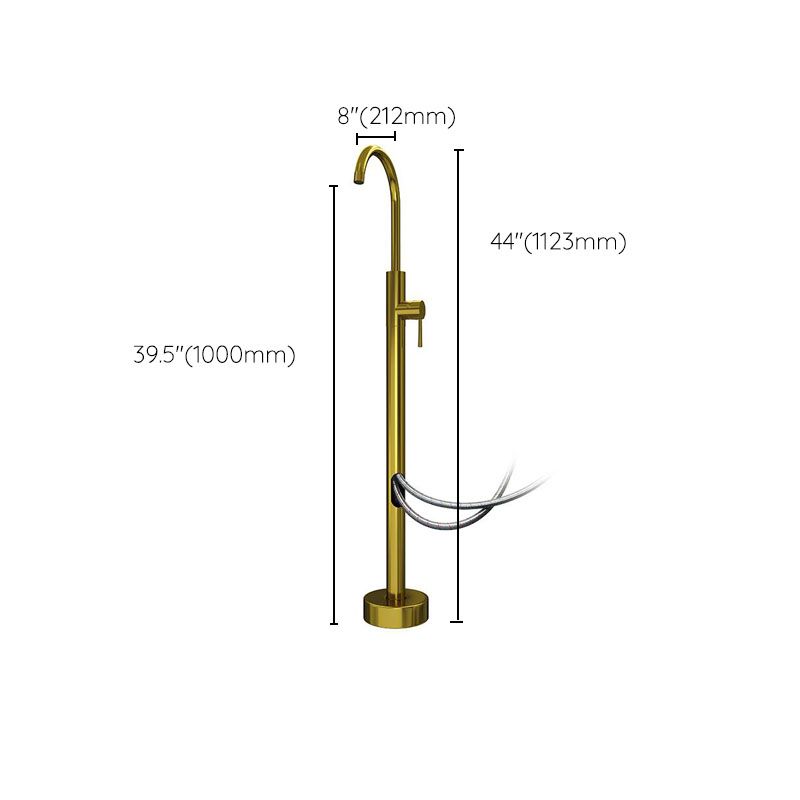 Modern Freestanding Tub Filler with 2 Handles Floor Mounted Bathroom Faucet Clearhalo 'Bathroom Remodel & Bathroom Fixtures' 'Bathtub Faucets' 'bathtub_faucets' 'Home Improvement' 'home_improvement' 'home_improvement_bathtub_faucets' 1200x1200_bedf025f-8a2a-4f47-9b3a-dda72314da00