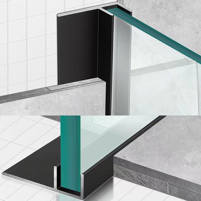 Inline Hinged Frameless Tempered Glass Shower Door, Transparent Shower Screen Clearhalo 'Bathroom Remodel & Bathroom Fixtures' 'Home Improvement' 'home_improvement' 'home_improvement_shower_tub_doors' 'Shower and Tub Doors' 'shower_tub_doors' 'Showers & Bathtubs' 1200x1200_beeb9f10-f969-426c-b82c-7bfa7c1fe00d