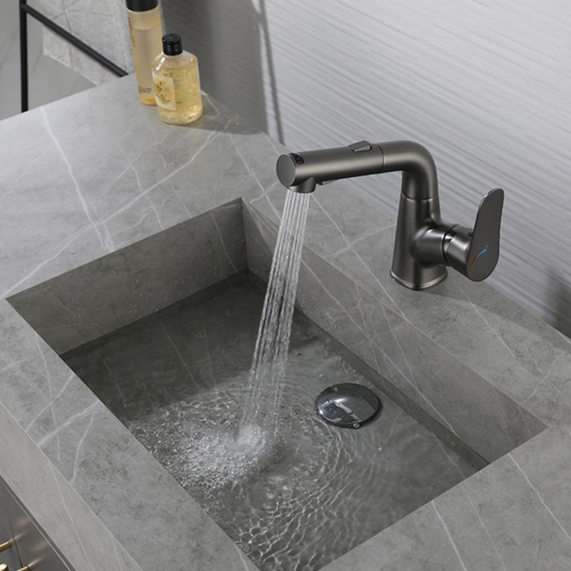 Modern Bathroom Vessel Faucet Grass Lever Swivel Spout with Hoses Lavatory Faucet Clearhalo 'Bathroom Remodel & Bathroom Fixtures' 'Bathroom Sink Faucets' 'Bathroom Sinks & Faucet Components' 'bathroom_sink_faucets' 'Home Improvement' 'home_improvement' 'home_improvement_bathroom_sink_faucets' 1200x1200_beff501c-cc0f-48dc-913e-ec329fefde03