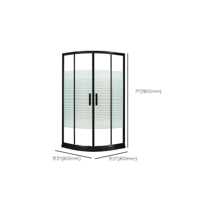 Tempered Glass Shower Enclosure Black Double Sliding Door Shower Kit Clearhalo 'Bathroom Remodel & Bathroom Fixtures' 'Home Improvement' 'home_improvement' 'home_improvement_shower_stalls_enclosures' 'Shower Stalls & Enclosures' 'shower_stalls_enclosures' 'Showers & Bathtubs' 1200x1200_bf16dd37-992c-4c0d-ab91-da267b8c370f