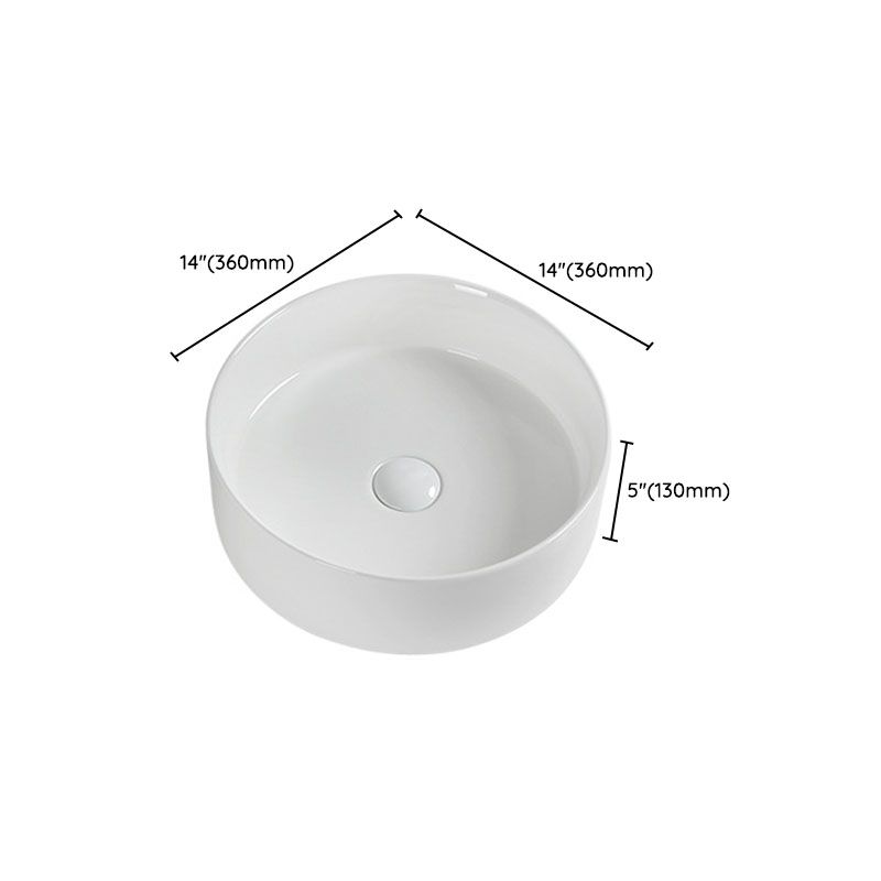 Modern Round Bathroom Sink Pop-Up Drain Vessel Bathroom Sink in white Clearhalo 'Bathroom Remodel & Bathroom Fixtures' 'Bathroom Sinks & Faucet Components' 'Bathroom Sinks' 'bathroom_sink' 'Home Improvement' 'home_improvement' 'home_improvement_bathroom_sink' 1200x1200_bf19e27f-be43-43c2-822b-ece751bd1abe