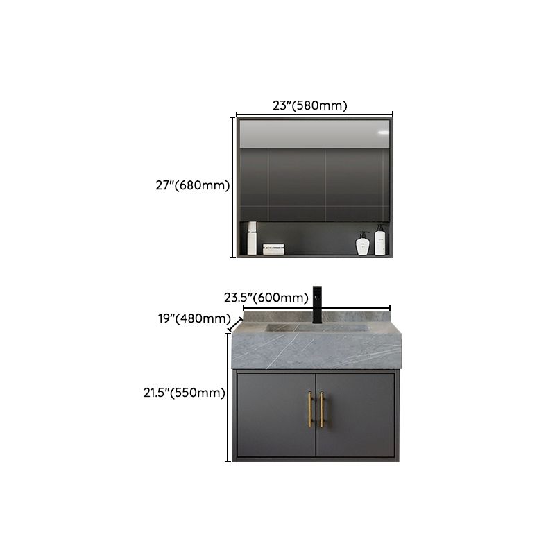 Grey Wall-Mounted Modern Single-Sink Rectangular Wood Bathroom Vanity Set Clearhalo 'Bathroom Remodel & Bathroom Fixtures' 'Bathroom Vanities' 'bathroom_vanities' 'Home Improvement' 'home_improvement' 'home_improvement_bathroom_vanities' 1200x1200_bf22a1aa-d964-4b8e-873c-1a523c53d2eb