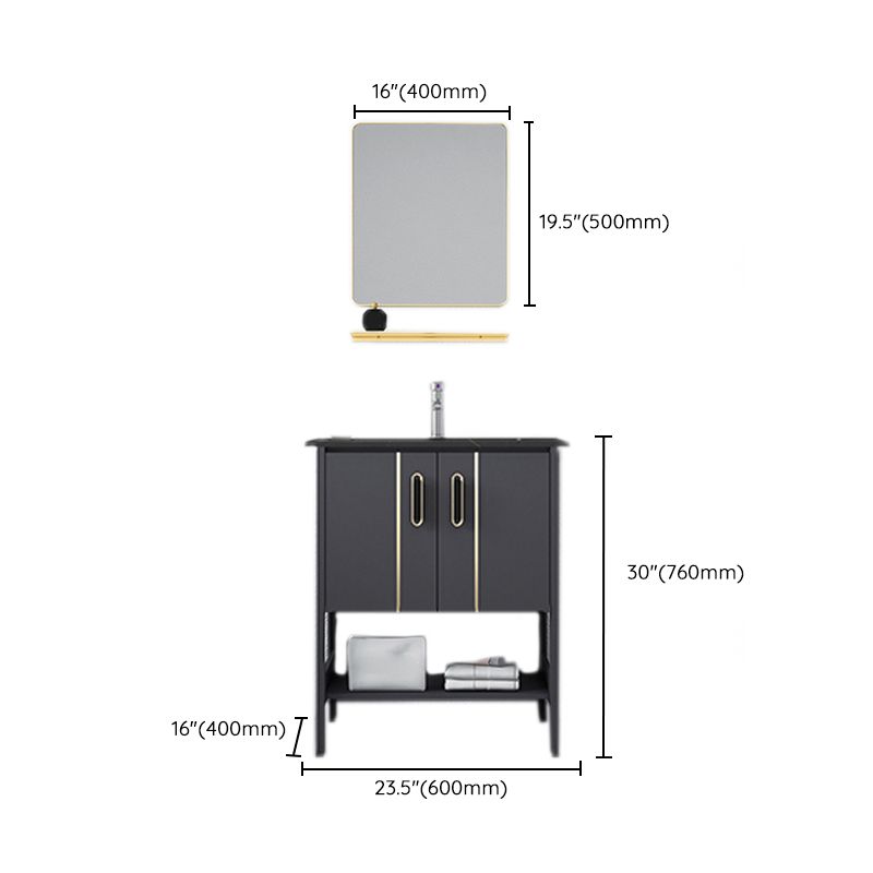 Bathroom Sink Vanity Rectangle Freestanding Mirror Standalone Cabinet Bath Vanity Clearhalo 'Bathroom Remodel & Bathroom Fixtures' 'Bathroom Vanities' 'bathroom_vanities' 'Home Improvement' 'home_improvement' 'home_improvement_bathroom_vanities' 1200x1200_bf23968e-d51d-4940-8eb0-7007916d4631