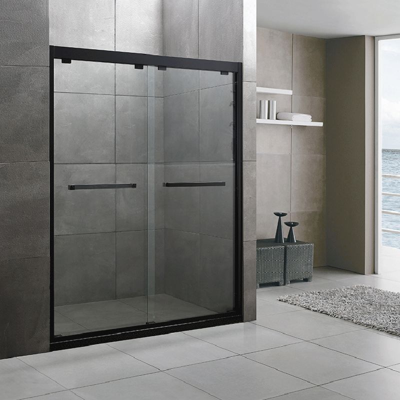 Tempered Glass Bathroom Door, Double Sliding Semi Frameless Shower Door Clearhalo 'Bathroom Remodel & Bathroom Fixtures' 'Home Improvement' 'home_improvement' 'home_improvement_shower_tub_doors' 'Shower and Tub Doors' 'shower_tub_doors' 'Showers & Bathtubs' 1200x1200_bf29cde1-9998-4899-b512-986ac4540332