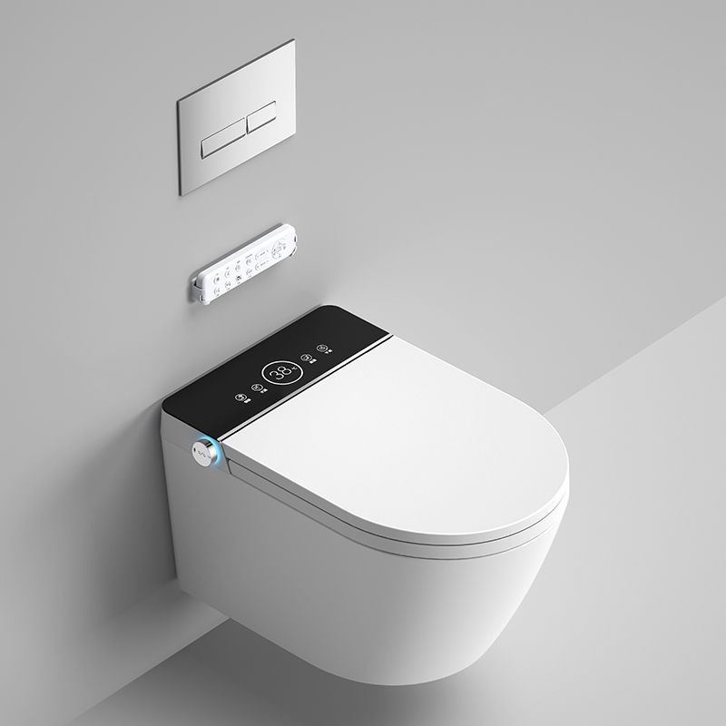 Smart Elongated Toilet with Heated Seat Antimicrobial Wall Mounted Bidet Clearhalo 'Bathroom Remodel & Bathroom Fixtures' 'Bidets' 'Home Improvement' 'home_improvement' 'home_improvement_bidets' 'Toilets & Bidets' 1200x1200_bf3252c4-48ec-408c-90b6-a1caf5c78b39