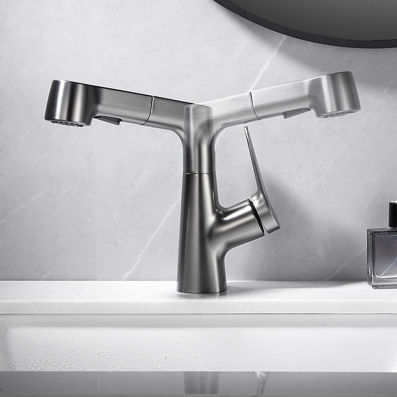 Bathroom Vessel Faucet High-Arc Swivel Spout Single Handle Faucet with Pull Out Sprayer Clearhalo 'Bathroom Remodel & Bathroom Fixtures' 'Bathroom Sink Faucets' 'Bathroom Sinks & Faucet Components' 'bathroom_sink_faucets' 'Home Improvement' 'home_improvement' 'home_improvement_bathroom_sink_faucets' 1200x1200_bf4925cc-1faa-46b9-b19d-7df75df31c20