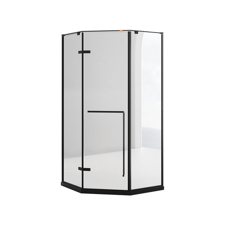 Neo-Angle Tempered Glass Shower Enclosure Black Framed Shower Enclosure Clearhalo 'Bathroom Remodel & Bathroom Fixtures' 'Home Improvement' 'home_improvement' 'home_improvement_shower_stalls_enclosures' 'Shower Stalls & Enclosures' 'shower_stalls_enclosures' 'Showers & Bathtubs' 1200x1200_bf561418-5606-432e-8a2c-15daa594d847