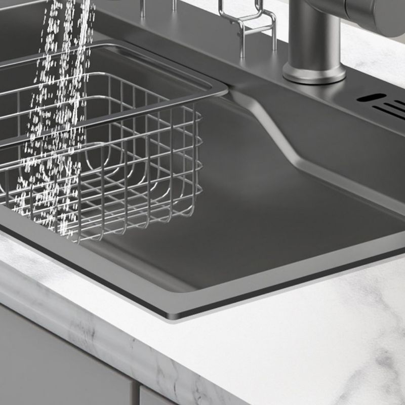 Dirt Resistant Kitchen Sink Soundproof Design Kitchen Sink with Basket Strainer Clearhalo 'Home Improvement' 'home_improvement' 'home_improvement_kitchen_sinks' 'Kitchen Remodel & Kitchen Fixtures' 'Kitchen Sinks & Faucet Components' 'Kitchen Sinks' 'kitchen_sinks' 1200x1200_bf5ba6a5-727b-4136-952a-1fe15742f9e1