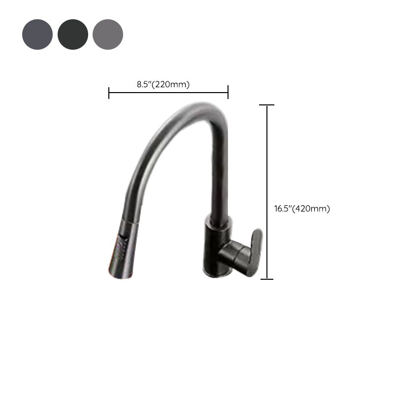 Modern 1-Handle Faucet Pull down with Water Dispenser Standard Kitchen Faucet Clearhalo 'Home Improvement' 'home_improvement' 'home_improvement_kitchen_faucets' 'Kitchen Faucets' 'Kitchen Remodel & Kitchen Fixtures' 'Kitchen Sinks & Faucet Components' 'kitchen_faucets' 1200x1200_bf6ff4e3-9fef-4b5f-8cb9-7f556d663f3f