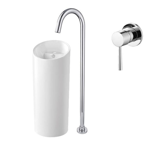 Modern High Arc Faucet Floor Mounted Freestanding Tub Filler with Risers Clearhalo 'Bathroom Remodel & Bathroom Fixtures' 'Bathtub Faucets' 'bathtub_faucets' 'Home Improvement' 'home_improvement' 'home_improvement_bathtub_faucets' 1200x1200_bf7387c4-9fa5-4fa1-abf4-1a03fb0a6968