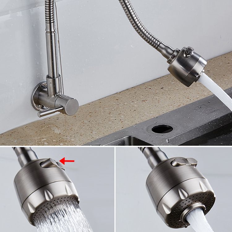 Contemporary Style Bar Faucet Metal Wall-mounted Kitchen Faucet Clearhalo 'Home Improvement' 'home_improvement' 'home_improvement_kitchen_faucets' 'Kitchen Faucets' 'Kitchen Remodel & Kitchen Fixtures' 'Kitchen Sinks & Faucet Components' 'kitchen_faucets' 1200x1200_bf77e211-39ff-42a8-837b-0b0d60f7ad3b