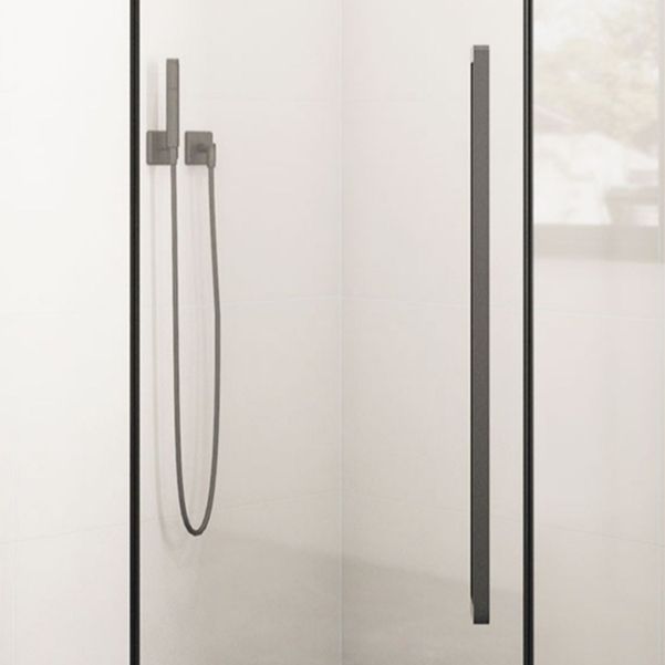 Black Square Shower Enclosure Pivot Tempered Glass Shower Kit Clearhalo 'Bathroom Remodel & Bathroom Fixtures' 'Home Improvement' 'home_improvement' 'home_improvement_shower_stalls_enclosures' 'Shower Stalls & Enclosures' 'shower_stalls_enclosures' 'Showers & Bathtubs' 1200x1200_bf829c48-d83b-43af-a5c3-8ba7bebc819c