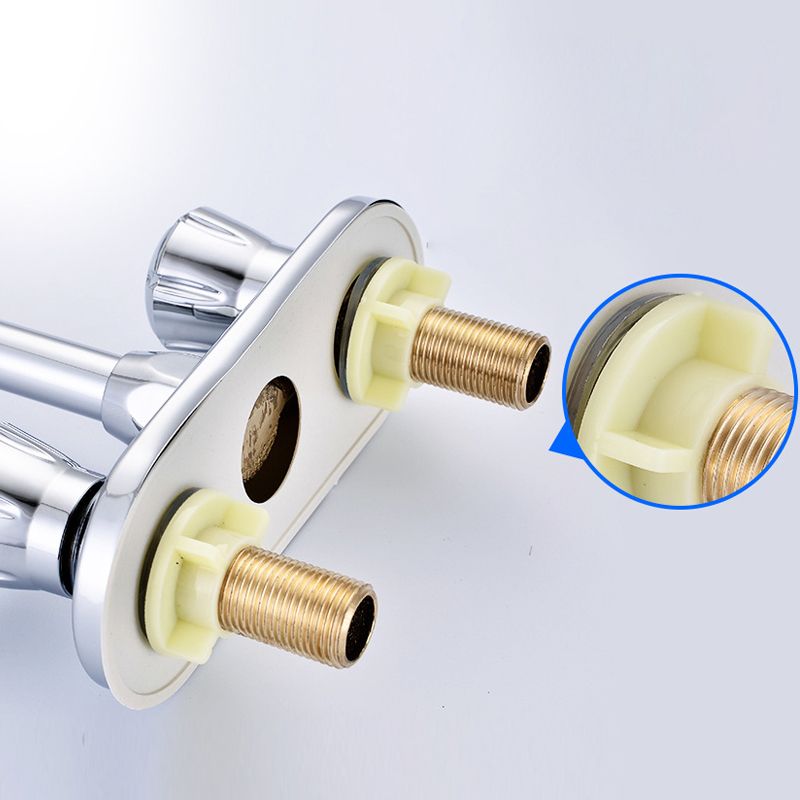 Modern Deck Mounted Double Handles Kitchen Faucet Metal Faucet in Silver Clearhalo 'Home Improvement' 'home_improvement' 'home_improvement_kitchen_faucets' 'Kitchen Faucets' 'Kitchen Remodel & Kitchen Fixtures' 'Kitchen Sinks & Faucet Components' 'kitchen_faucets' 1200x1200_bf929b00-fb7b-4244-92a6-879b32374014