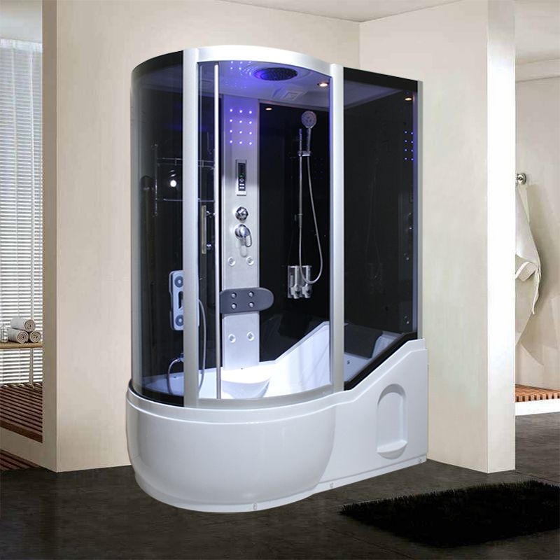 Single Sliding Tinted Tub & Shower Kit Framed Round Shower Kit Clearhalo 'Bathroom Remodel & Bathroom Fixtures' 'Home Improvement' 'home_improvement' 'home_improvement_shower_stalls_enclosures' 'Shower Stalls & Enclosures' 'shower_stalls_enclosures' 'Showers & Bathtubs' 1200x1200_bf9546e2-7c93-4294-b547-4af6a4f7579b