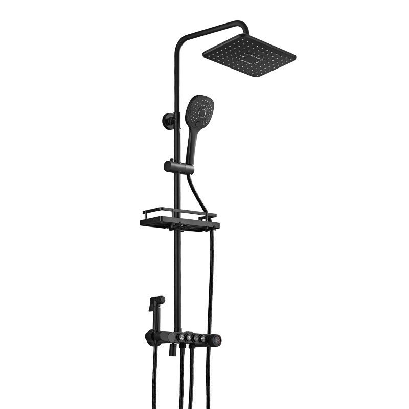 Modern Volume Control Shower Dual Shower Head Square Shower Faucet with Massage Jets Clearhalo 'Bathroom Remodel & Bathroom Fixtures' 'Home Improvement' 'home_improvement' 'home_improvement_shower_faucets' 'Shower Faucets & Systems' 'shower_faucets' 'Showers & Bathtubs Plumbing' 'Showers & Bathtubs' 1200x1200_bfa65697-bb9c-4ec4-9df5-30392dcfdc81