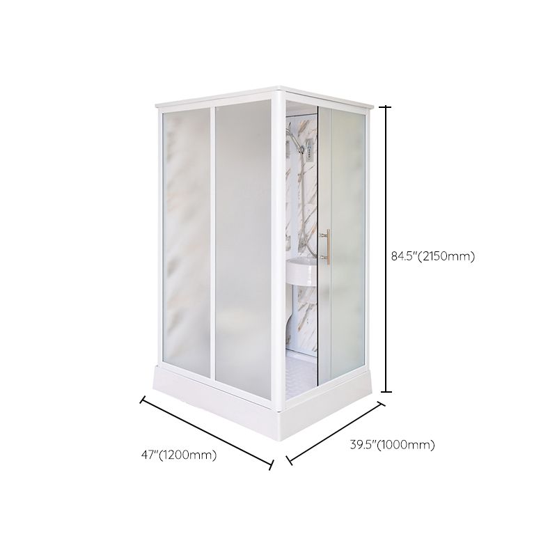 Framed Tempered Glass Shower Enclosure with Pedestal Full-Framed Shower Enclosure Clearhalo 'Bathroom Remodel & Bathroom Fixtures' 'Home Improvement' 'home_improvement' 'home_improvement_shower_stalls_enclosures' 'Shower Stalls & Enclosures' 'shower_stalls_enclosures' 'Showers & Bathtubs' 1200x1200_bfb83945-7f4b-402b-a4d6-c3d572baabba