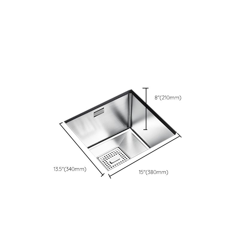 Rectangle Single Bowl Kitchen Sink Stainless Steel Sink with Drain Strainer Kit Clearhalo 'Home Improvement' 'home_improvement' 'home_improvement_kitchen_sinks' 'Kitchen Remodel & Kitchen Fixtures' 'Kitchen Sinks & Faucet Components' 'Kitchen Sinks' 'kitchen_sinks' 1200x1200_bfc00fe5-d78a-4270-967d-33ae58f82c01