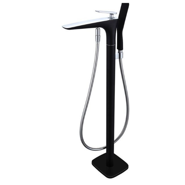 Floor Mounted Freestanding Tub Filler Single Handle Freestanding Faucet with Hose Clearhalo 'Bathroom Remodel & Bathroom Fixtures' 'Bathtub Faucets' 'bathtub_faucets' 'Home Improvement' 'home_improvement' 'home_improvement_bathtub_faucets' 1200x1200_bfe6f1f9-d2b6-442f-9ba5-da087c3fa0a2