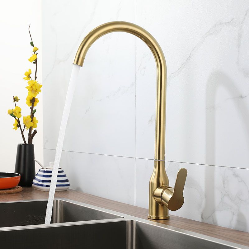 Contemporary Pull down Single Handle Standard Kitchen Faucet High Arch Water Filler Clearhalo 'Home Improvement' 'home_improvement' 'home_improvement_kitchen_faucets' 'Kitchen Faucets' 'Kitchen Remodel & Kitchen Fixtures' 'Kitchen Sinks & Faucet Components' 'kitchen_faucets' 1200x1200_bffc3685-9af4-478c-98c1-57f6b8a5cbd8
