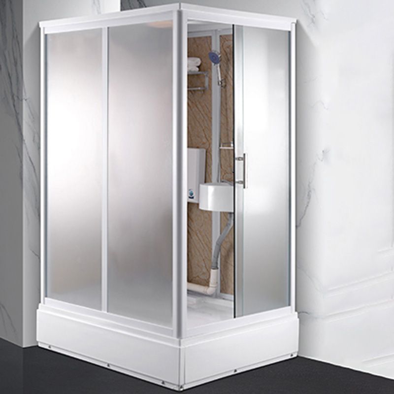 Contemporary Shower Stall Frosted Rectangle Shower Stall with Ceiling Clearhalo 'Bathroom Remodel & Bathroom Fixtures' 'Home Improvement' 'home_improvement' 'home_improvement_shower_stalls_enclosures' 'Shower Stalls & Enclosures' 'shower_stalls_enclosures' 'Showers & Bathtubs' 1200x1200_c01c11c6-4e75-4398-a57e-4799f8b0de8c