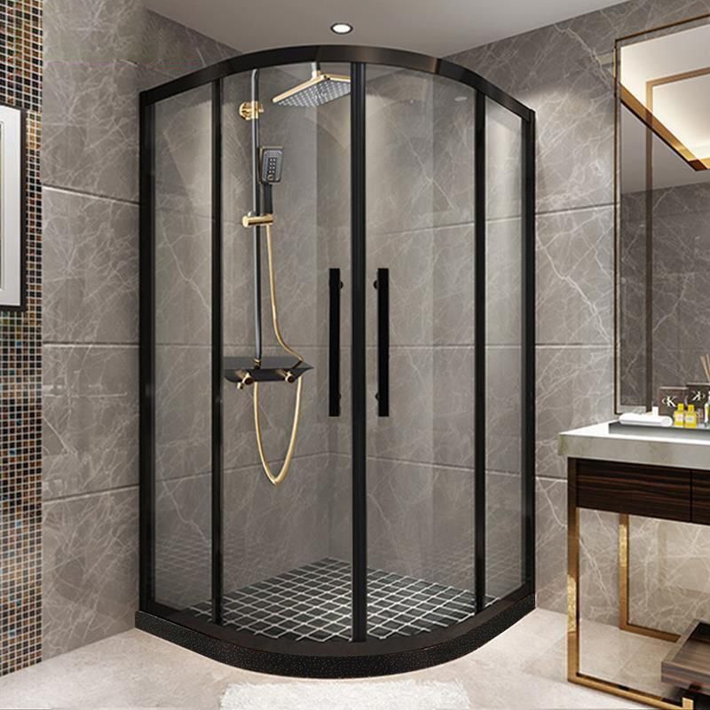 Round Tempered Glass Shower Stall Framed Easy Clean Glass Shower Enclosure with Header Clearhalo 'Bathroom Remodel & Bathroom Fixtures' 'Home Improvement' 'home_improvement' 'home_improvement_shower_stalls_enclosures' 'Shower Stalls & Enclosures' 'shower_stalls_enclosures' 'Showers & Bathtubs' 1200x1200_c02184c7-59e1-47d7-85b6-eae246feb68f