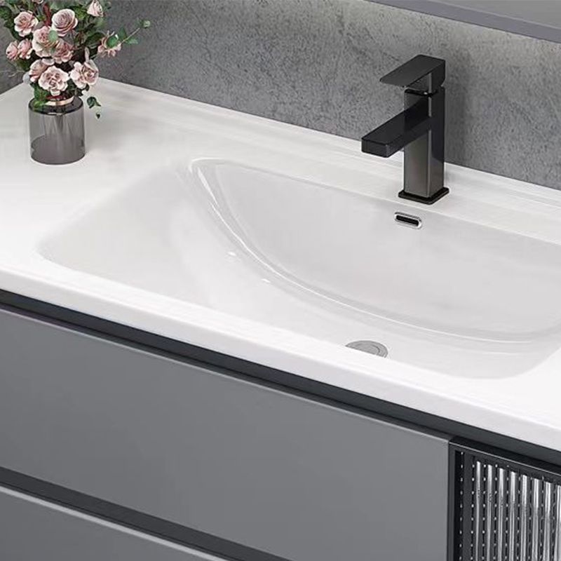 Contemporary Sink Cabinet Metal Gray Wall-Mounted Bathroom Vanity Set Clearhalo 'Bathroom Remodel & Bathroom Fixtures' 'Bathroom Vanities' 'bathroom_vanities' 'Home Improvement' 'home_improvement' 'home_improvement_bathroom_vanities' 1200x1200_c0226a04-9b61-4456-b0d3-5fa89588e281