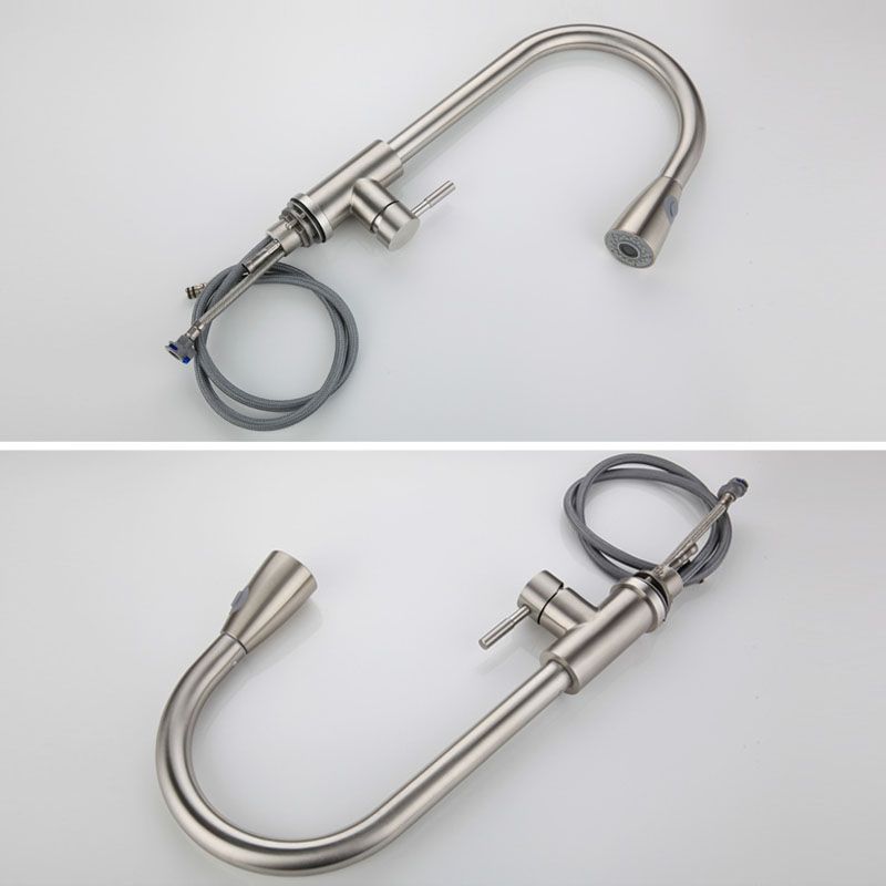 High Arch Kitchen Sink Faucet Lead Free Swivel Spout with Pull Down Sprayer Clearhalo 'Home Improvement' 'home_improvement' 'home_improvement_kitchen_faucets' 'Kitchen Faucets' 'Kitchen Remodel & Kitchen Fixtures' 'Kitchen Sinks & Faucet Components' 'kitchen_faucets' 1200x1200_c02404ae-699e-4ce5-9a83-75f700595c2c