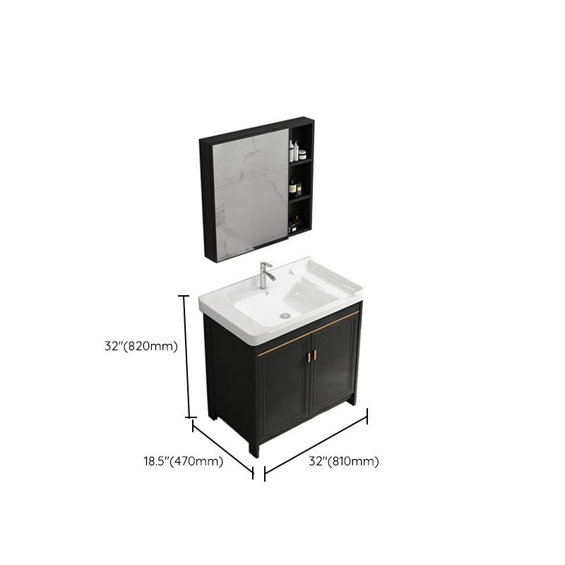Free Standing Vanity Sink Ceramic Sink Drawers Faucet Vanity Set with Mirror Clearhalo 'Bathroom Remodel & Bathroom Fixtures' 'Bathroom Vanities' 'bathroom_vanities' 'Home Improvement' 'home_improvement' 'home_improvement_bathroom_vanities' 1200x1200_c02f2fca-f3e4-45a6-9a34-dd731b404946