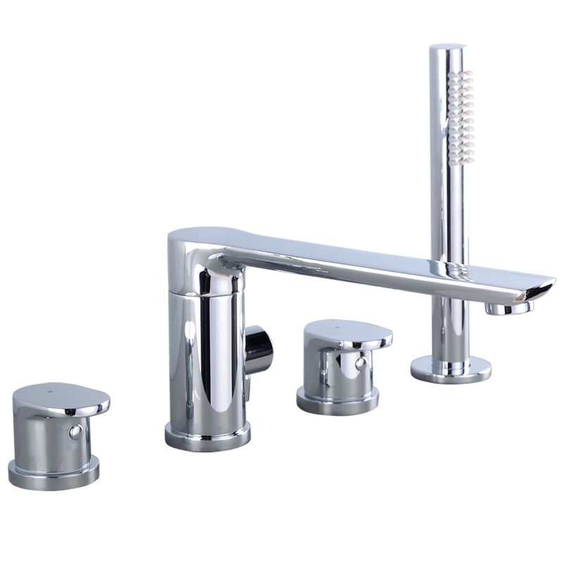 Modern Roman Tub Faucets Solid Color Deck Mounted Bathroom Faucet Clearhalo 'Bathroom Remodel & Bathroom Fixtures' 'Bathtub Faucets' 'bathtub_faucets' 'Home Improvement' 'home_improvement' 'home_improvement_bathtub_faucets' 1200x1200_c0332a84-b6de-4c81-8deb-65799ef2036e