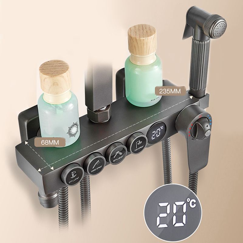 Contemporary Shower System Handheld Shower Head Slide Bar Wall Mounted Shower Set Clearhalo 'Bathroom Remodel & Bathroom Fixtures' 'Home Improvement' 'home_improvement' 'home_improvement_shower_faucets' 'Shower Faucets & Systems' 'shower_faucets' 'Showers & Bathtubs Plumbing' 'Showers & Bathtubs' 1200x1200_c03777f4-6aa3-4b1c-9b63-f17e6015af04