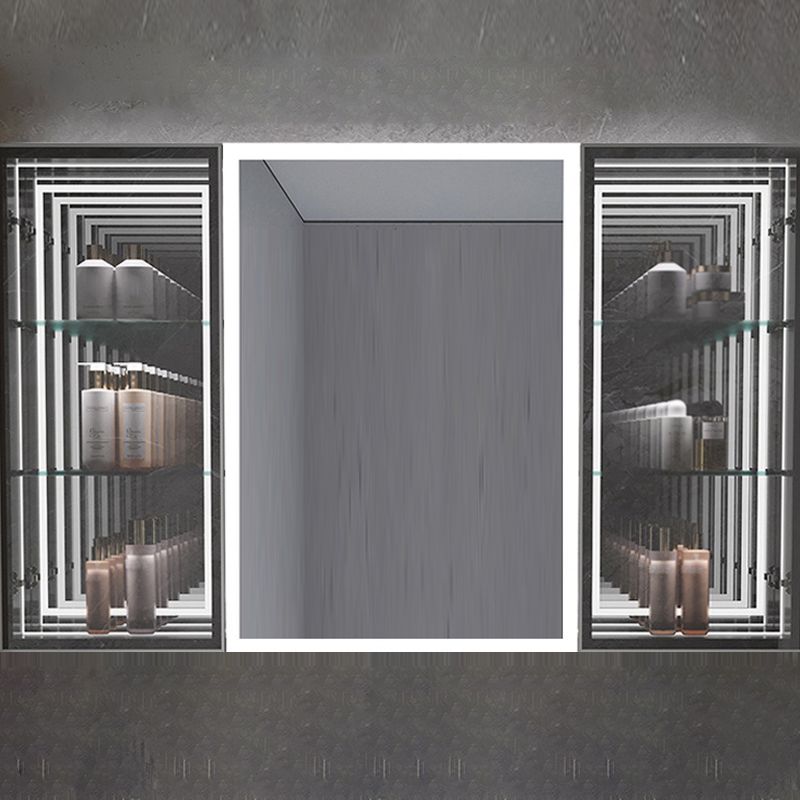 Modern Gray Vanity Sink Mirror Cabinet Wall-Mounted Bathroom Vanity Cabinet with Drawers Clearhalo 'Bathroom Remodel & Bathroom Fixtures' 'Bathroom Vanities' 'bathroom_vanities' 'Home Improvement' 'home_improvement' 'home_improvement_bathroom_vanities' 1200x1200_c03a9bb8-2485-4e88-9d86-8fa653e1b4c6