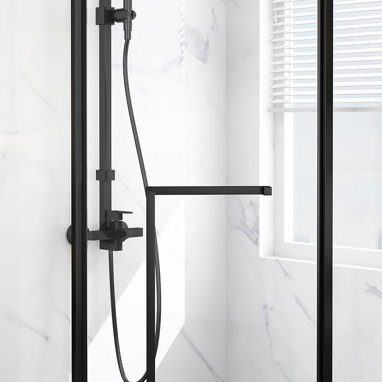 Modern Shower Enclosure Tempered Glass Corner with Door Handle Shower Stall Clearhalo 'Bathroom Remodel & Bathroom Fixtures' 'Home Improvement' 'home_improvement' 'home_improvement_shower_stalls_enclosures' 'Shower Stalls & Enclosures' 'shower_stalls_enclosures' 'Showers & Bathtubs' 1200x1200_c03f7f27-ec25-4d7c-9b3f-4920ebedb115