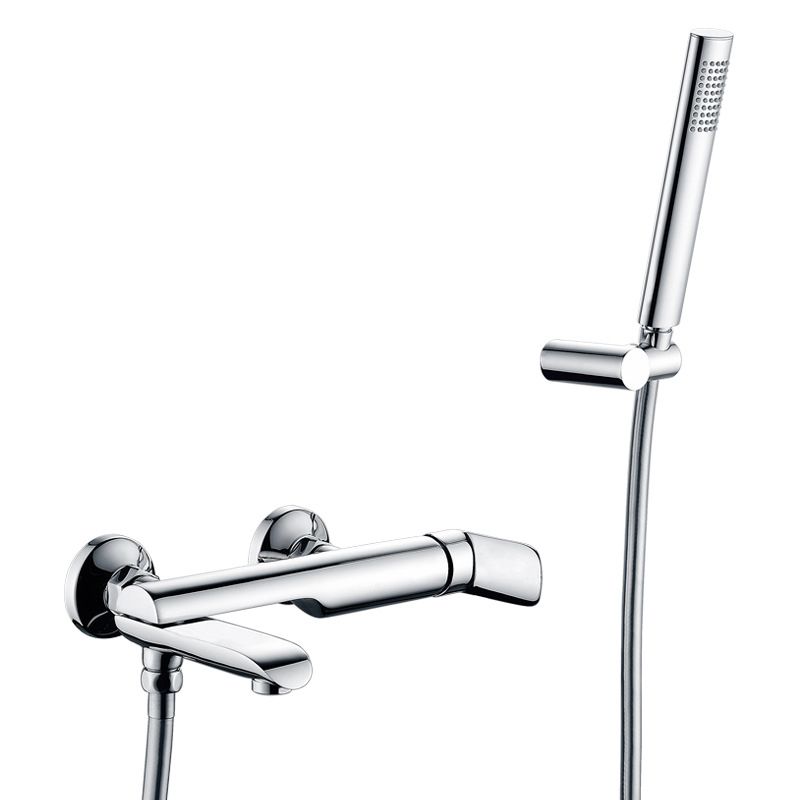Contemporary Wall Mounted Copper Freestanding Tub Filler Single Handle Faucet Clearhalo 'Bathroom Remodel & Bathroom Fixtures' 'Bathtub Faucets' 'bathtub_faucets' 'Home Improvement' 'home_improvement' 'home_improvement_bathtub_faucets' 1200x1200_c051faab-65a6-4499-a134-f06c788af00c