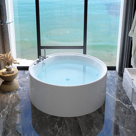 Modern Round Freestanding Bathtub Acrylic White Bath Tub for Home Clearhalo 'Bathroom Remodel & Bathroom Fixtures' 'Bathtubs' 'Home Improvement' 'home_improvement' 'home_improvement_bathtubs' 'Showers & Bathtubs' 1200x1200_c0583cd5-5989-46e9-93ce-810f29491e98