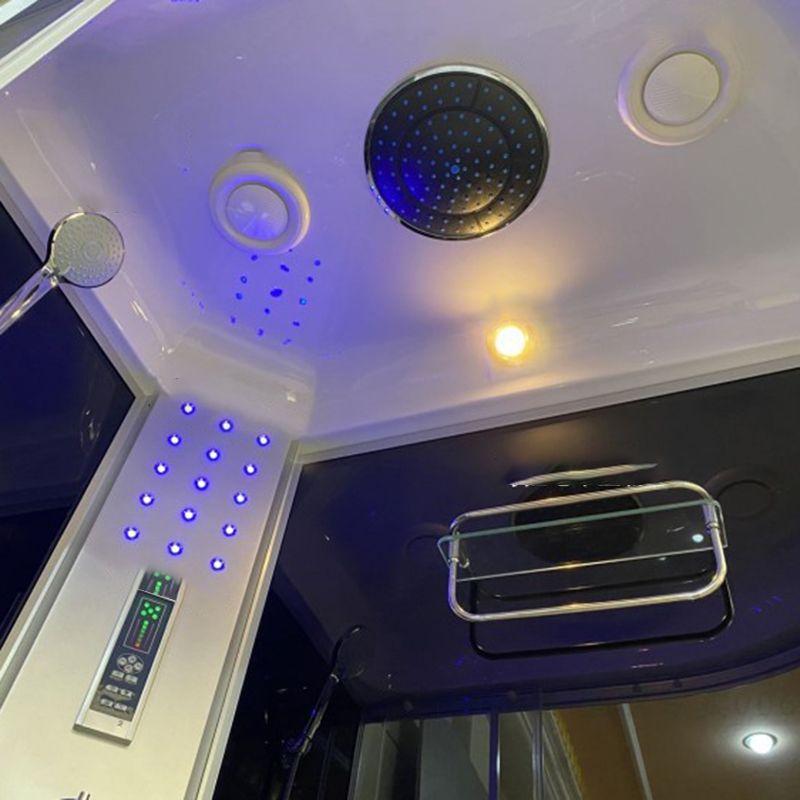 Double Sliding Rounded Shower Stall Tempered Glass Shower Stall with Hand Shower Clearhalo 'Bathroom Remodel & Bathroom Fixtures' 'Home Improvement' 'home_improvement' 'home_improvement_shower_stalls_enclosures' 'Shower Stalls & Enclosures' 'shower_stalls_enclosures' 'Showers & Bathtubs' 1200x1200_c0619060-8dd2-46b3-b7e4-e6fc191d7c2f