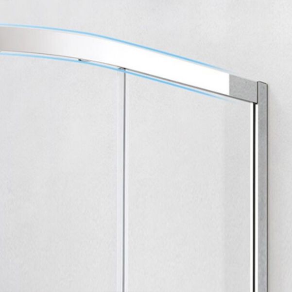 Stainless Steel Frame Tempered Shower Enclosure Round Double Sliding Shower Stall Clearhalo 'Bathroom Remodel & Bathroom Fixtures' 'Home Improvement' 'home_improvement' 'home_improvement_shower_stalls_enclosures' 'Shower Stalls & Enclosures' 'shower_stalls_enclosures' 'Showers & Bathtubs' 1200x1200_c073c2f0-d8c4-4077-90f8-c65bc6822f7d
