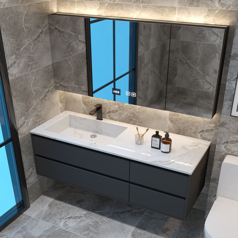 Modern Sink Vanity Wall Mount Bathroom Wooden Vanity Cabinet with Mirror Cabinet Clearhalo 'Bathroom Remodel & Bathroom Fixtures' 'Bathroom Vanities' 'bathroom_vanities' 'Home Improvement' 'home_improvement' 'home_improvement_bathroom_vanities' 1200x1200_c0788c41-4e67-4203-b9b1-62825c99afa5