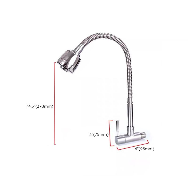 Modern Faucets 1-Handle and 1-Hole Single Level Stainless Steel Bar Faucet Clearhalo 'Home Improvement' 'home_improvement' 'home_improvement_kitchen_faucets' 'Kitchen Faucets' 'Kitchen Remodel & Kitchen Fixtures' 'Kitchen Sinks & Faucet Components' 'kitchen_faucets' 1200x1200_c07e9068-3c56-4e75-992b-dcffa67398da