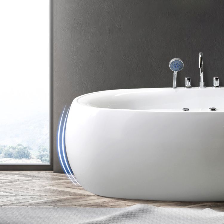 Modern Oval Acrylic Bathtub Hotel Freestanding Bath Tub in White Clearhalo 'Bathroom Remodel & Bathroom Fixtures' 'Bathtubs' 'Home Improvement' 'home_improvement' 'home_improvement_bathtubs' 'Showers & Bathtubs' 1200x1200_c08cddc3-cc9e-4069-9d76-aa4c8af99af9