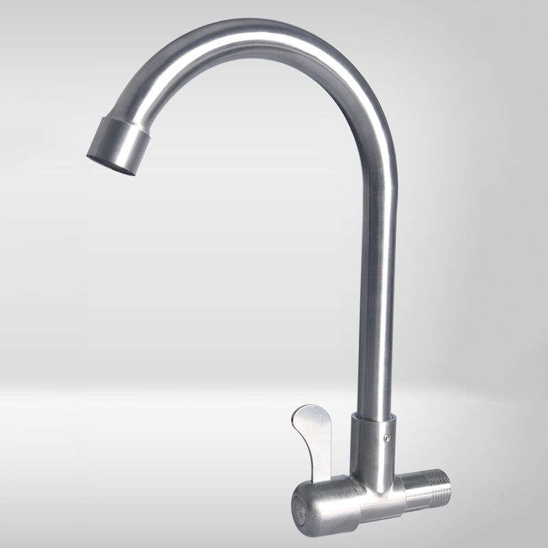 Modern Faucets 1-Handle and 1-Hole Single Level Stainless Steel Bar Faucet Clearhalo 'Home Improvement' 'home_improvement' 'home_improvement_kitchen_faucets' 'Kitchen Faucets' 'Kitchen Remodel & Kitchen Fixtures' 'Kitchen Sinks & Faucet Components' 'kitchen_faucets' 1200x1200_c09a8acb-d2e4-400c-bda7-60c825130070